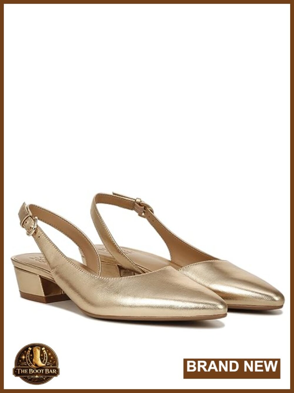 Naturalizer Banks Slingback Pump Leather Low Block Heel Pointed Toe
